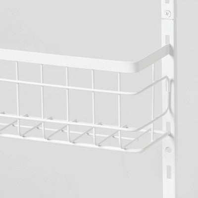 4 Tier Over-The-Door Storage Rack - Brightroom: Adjustable Shelves, White Steel, Over Door Organizer, 4 Baskets