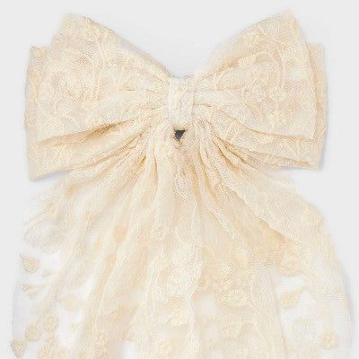 Lace Double Bow Barrette - A New Day Cream