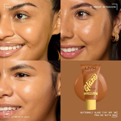 NYX Professional Makeup Buttermelt Glaze Skin Tint with SPF 30 - Praline Butta - 1.01 fl oz