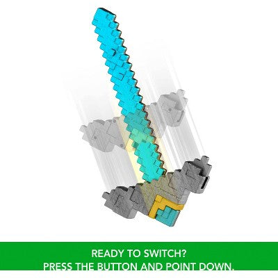 Minecraft Click and Switch Sword and Pickaxe Role-Play 2-in-1 Toy Inspired by the Movie