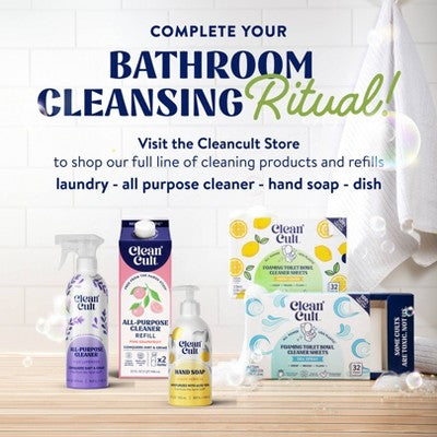 Clean Cult Toilet Bowl Cleaner Sheets - Fresh Lemon - 32ct