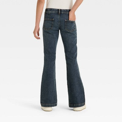 Girls' Low-Rise Flare Jeans - art class Dark Wash 8