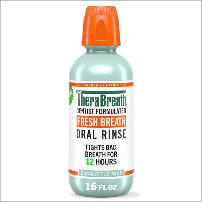 TheraBreath Fresh Breath Mouthwash - Eucalyptus Mint - 16 fl oz: Paraben-Free, Phthalate-Free, Formaldehyde-Free