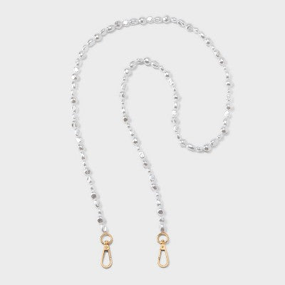 Pearl Accessory Crossbody Wristlet/Phone Strap - A New Day White: Cell Phone Accessories, 47.3" Length