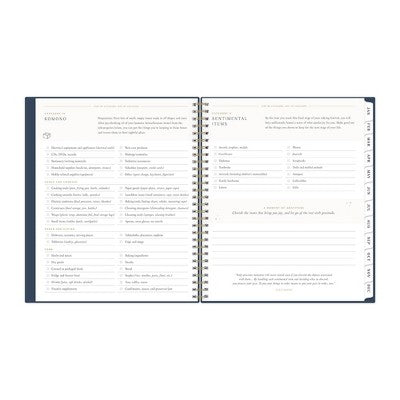 Marie Kondo for Blue Sky 2025 Monthly Planner 10.14"x8.15" Wirebound Hana Navy: Adult Agenda, Stationery, Tabs