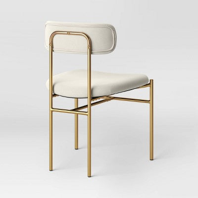 Orion Luxe Dining Chair with Brass Legs Gray Velvet - Threshold (LOCAL PICKUP ONLY)