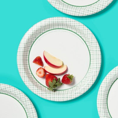 Spring Disposable Plate - Plaid - 10" - 24ct - up&up: Round Paper Dinnerware, Abstract Pattern