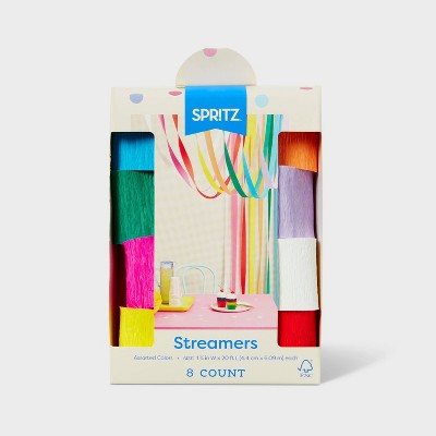 8pk Paper Rainbow Crepe Streamer - Spritz