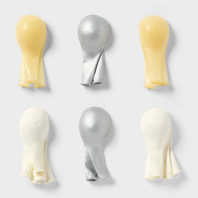 20ct Silver and White Chrome Balloon Pack - Spritz
