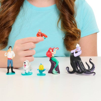 Disney The Little Mermaid Character Figure Set, 6pk 3" Collectible Toy Figures