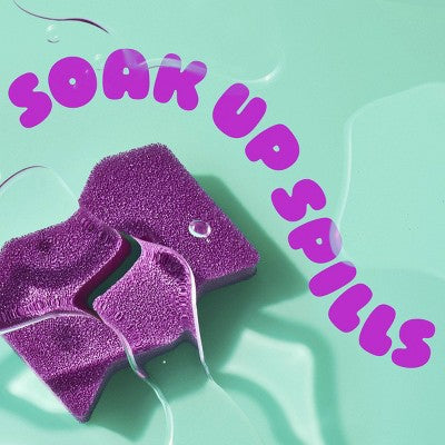 Brite by Scotch-Brite Two-Sided Scrub & Wipe Dish Sponge - Fuschia Frenzy: Foam Material