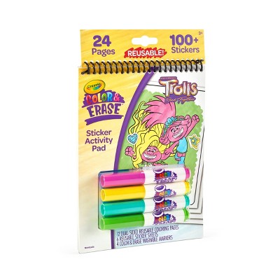 Crayola Trolls Color & Erase Reusable Sticker Activity Pad