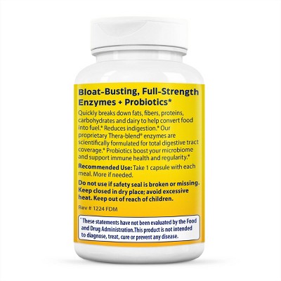 Enzymedica Digest Gold Enzymes and Probiotics Advanced Digestion Extra Strength Digestive and Gut Support Supplement Capsules - 45ct