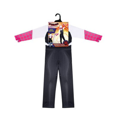 Kids' Marvel Ghost-Spider Gwen Halloween Costume Jumpsuit with Mask: SIZE S