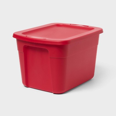 18gal NonLatching Christmas Tote Red - Brightroom (LOCAL PICKUP ONLY)