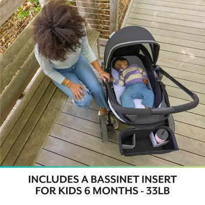Evenflo Pivot Xplore Dreamz Stroller Wagon with Infant Car Seat Adapter - Jetsetter Black (LOCAL PICKUP ONLY)