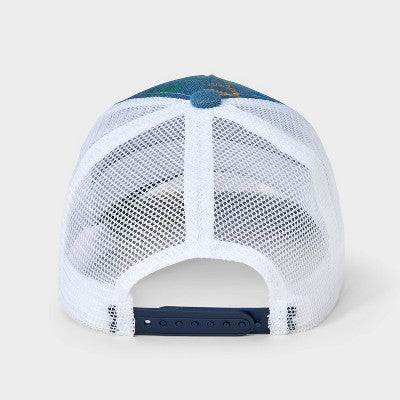 Boys' Dinosaur Denim Baseball Hat - Cat & Jack? Blue: Adjustable Midweight Mesh, Cotton, Recycled Polyester, Rayon