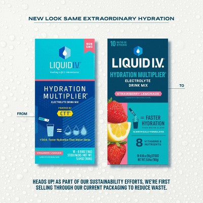Liquid I.V. Hydration Multiplier Vegan Powder Electrolyte Supplements - Strawberry Lemonade - 0.56oz/10ct