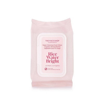 The Face Shop Rice Water Bright Vegan Cleansing Wipes - 50ct