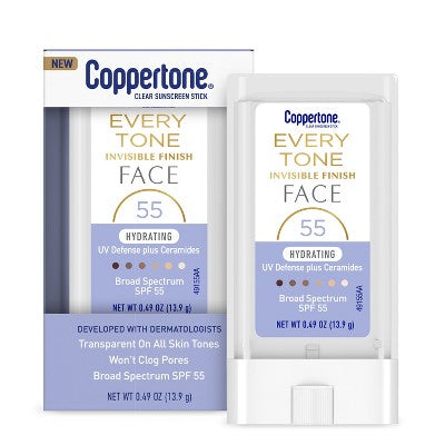 Coppertone Every Tone Sunscreen Face Stick - SPF 55+ - 0.49 fl oz