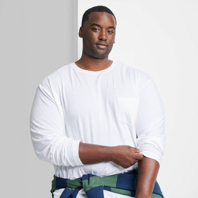 Men's Big & Tall Long Sleeve T-Shirt White 2XL