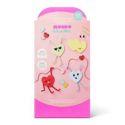 Valentine's Craft Foam Hearts Garland Activity Kit - Mondo Llama