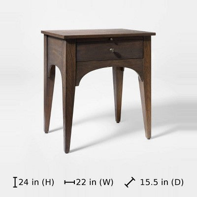 Palma Arched Square Side Table Dark Brown - Threshold designed with Studio McGee Fully Assembled (LOCAL PICKUP ONLY)