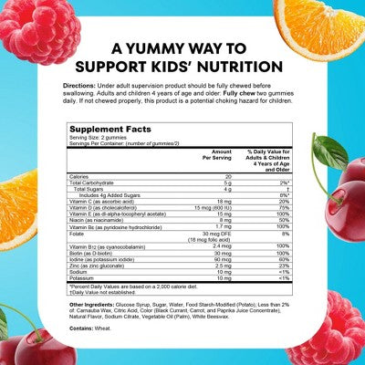 One A Day Kids' Multivitamin Gummies with Vitamin C, Immune Support - Assorted Fruit Flavors - 60ct