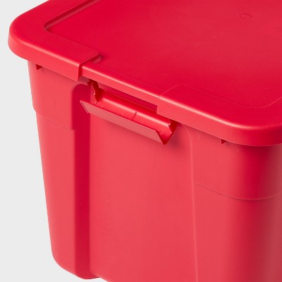 20gal Latching Storage Tote - Rocket Red - Brightroom: Stackable Plastic Utility Tub with Lidded Latches, 20gal Capacity (LOCAL PICKUP ONLY)