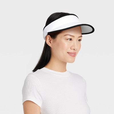 Contrast Border Detail Visor Hat - All In Motion White