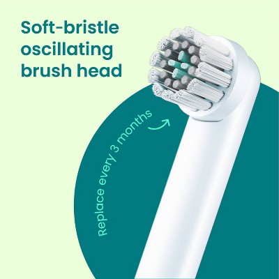 quip 360 Oscillating Rechargeable Electric Toothbrush + Travel Case - White/Silver