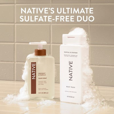 Native Body Wash - Santal and Leather - 18 fl oz: Paraben-Free, Sulfate-Free, For Normal to Very Dry Skin