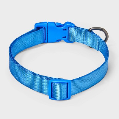 Basic Adjustable Dog Collar with Matching Buckle - M - Blue - Boots & Barkley