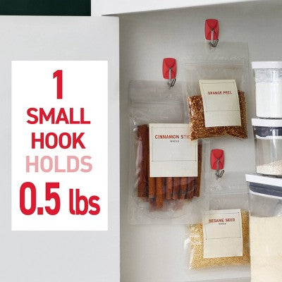 Command 9pk Damage-Free Hanging Small Wire Hooks with 12 Adhesive Strips Chili Pepper