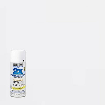 Rust-Oleum Ultra Cover 2X Matte Spray White: Enamel Spray Paint for Wood & Metal, Interior/Exterior, 12 oz