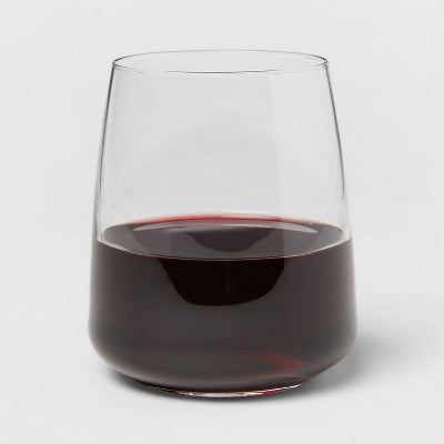 4pk Simsbury Stemless Wine Glasses - Threshold: Clear Glass Cups, Dishwasher-Safe, BPA & Lead-Free, 12oz, Set of 4