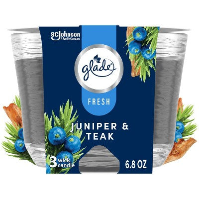 Glade 3 Wick Candle - Juniper & Teak - 6.8oz