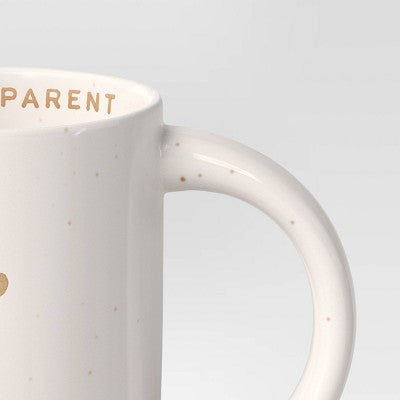 14oz Stoneware Embossed Paw Cat Parent Mug Ivory - Room Essentials