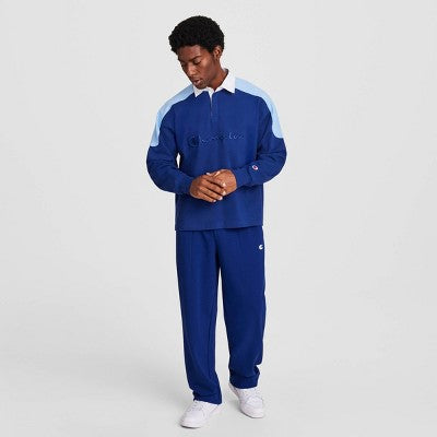 Champion Men's Classic Long Sleeve Rugby Shirt - Blue Depths XL