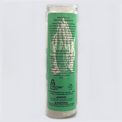 Jar Candle Virgen De Guadalupe White - Continental Candle