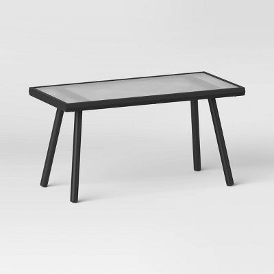 Glass Rectangle Outdoor Patio Coffee Table Black - Room Essentials (LOCAL PICKUP ONLY)