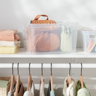Large Open Storage Bin Clear - Brightroom: Plastic, Portable, Nesting, Universal Storage, 20.4 Volume, 15x12.25x8.25