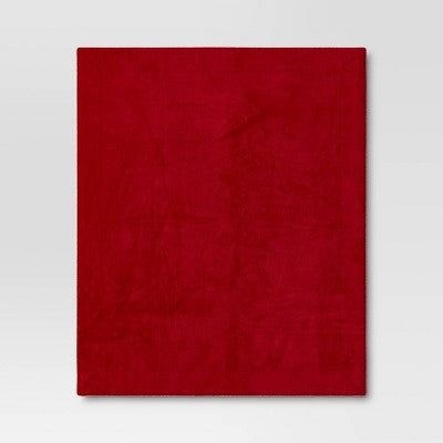 Plush Throw Blanket Faux Shearling Reverse Red - Threshold (LOCAL PICKUP ONLY)