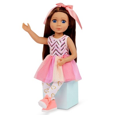 Glitter Girls 14" Doll with Party Outfit Dalia: Blue Eyes, Brown Wavy Hair