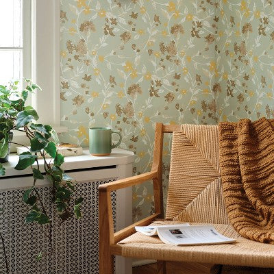 Floral Light Sage Green Peel and Stick Wallpaper - Threshold (LOCAL PICKUP ONLY)