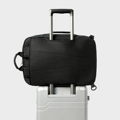 40L Travel Backpack With Expansion Black - Open Story?: Water-Resistant, Fits 15" Laptop, Softside Twill