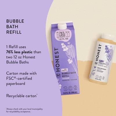 The Honest Company Calm Bubble Bath Refill, Lavender - 32 fl oz