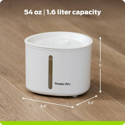 Premier Pet 54oz Dog and Cat Automated Fountain - White