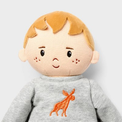 15" Soft Toddler Brown Hair Doll - Gigglescape: Straight Hair, Polyester Material, Character Theme