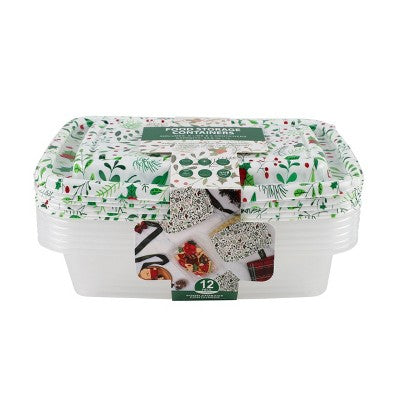 Cook With Color 6pk 5c Printed Holly Food Storage Containers